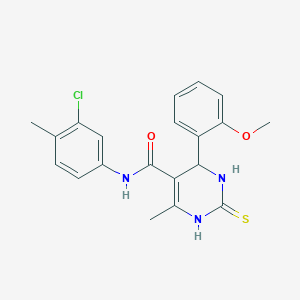 N-(3-chloro-4-methylphenyl)-4-(2-methoxyphenyl)-6-methyl-2-sulfanylidene-3,4-dihydro-1H-pyrimidine-5-carboxamide