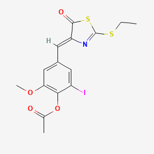 4-{[2-(ethylthio)-5-oxo-1,3-thiazol-4(5H)-ylidene]methyl}-2-iodo-6-methoxyphenyl acetate