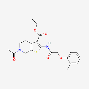 ethyl 6-acetyl-2-[2-(2-methylphenoxy)acetamido]-4H,5H,6H,7H-thieno[2,3-c]pyridine-3-carboxylate