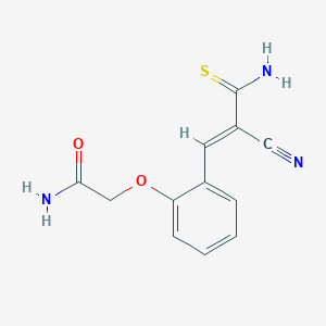 molecular formula C12H11N3O2S B5191418 2-[2-[(E)-3-amino-2-cyano-3-sulfanylideneprop-1-enyl]phenoxy]acetamide 