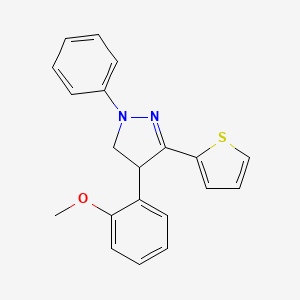 molecular formula C20H18N2OS B5191450 4-(2-methoxyphenyl)-1-phenyl-3-(2-thienyl)-4,5-dihydro-1H-pyrazole 