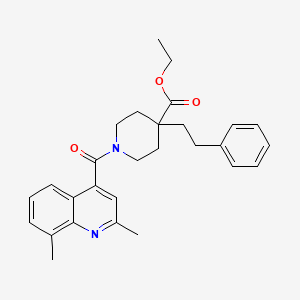 ethyl 1-[(2,8-dimethyl-4-quinolinyl)carbonyl]-4-(2-phenylethyl)-4-piperidinecarboxylate