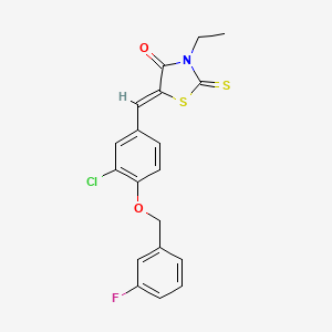 5-{3-chloro-4-[(3-fluorobenzyl)oxy]benzylidene}-3-ethyl-2-thioxo-1,3-thiazolidin-4-one