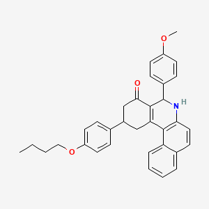 2-(4-BUTOXYPHENYL)-5-(4-METHOXYPHENYL)-1H,2H,3H,4H,5H,6H-BENZO[A]PHENANTHRIDIN-4-ONE