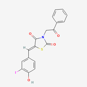 5-(4-hydroxy-3-iodobenzylidene)-3-(2-oxo-2-phenylethyl)-1,3-thiazolidine-2,4-dione