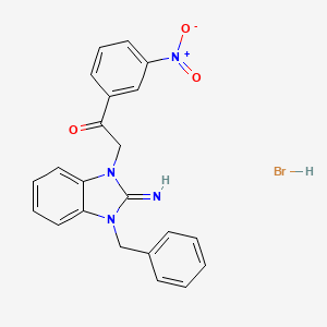 2-(3-benzyl-2-imino-2,3-dihydro-1H-benzimidazol-1-yl)-1-(3-nitrophenyl)ethanone hydrobromide