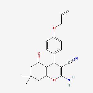 2-amino-7,7-dimethyl-5-oxo-4-[4-(prop-2-en-1-yloxy)phenyl]-5,6,7,8-tetrahydro-4H-chromene-3-carbonitrile