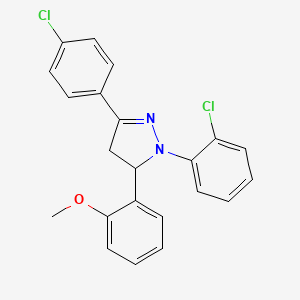 2-(2-Chlorophenyl)-5-(4-chlorophenyl)-3-(2-methoxyphenyl)-3,4-dihydropyrazole