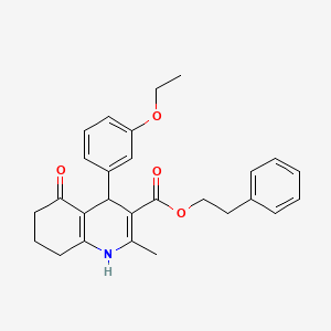 2-Phenylethyl 4-(3-ethoxyphenyl)-2-methyl-5-oxo-1,4,5,6,7,8-hexahydroquinoline-3-carboxylate