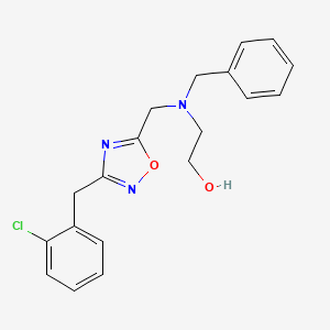 molecular formula C19H20ClN3O2 B5191620 2-(benzyl{[3-(2-chlorobenzyl)-1,2,4-oxadiazol-5-yl]methyl}amino)ethanol 