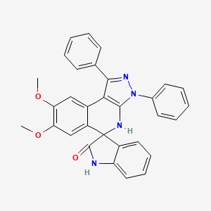 7',8'-dimethoxy-1',3'-diphenyl-3',4'-dihydrospiro[indole-3,5'-pyrazolo[3,4-c]isoquinolin]-2(1H)-one