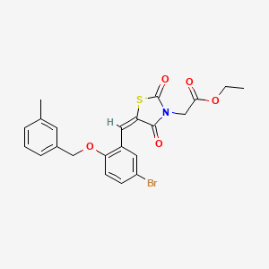 molecular formula C22H20BrNO5S B5191641 ethyl (5-{5-bromo-2-[(3-methylbenzyl)oxy]benzylidene}-2,4-dioxo-1,3-thiazolidin-3-yl)acetate 