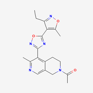 1-[5-[5-(3-ethyl-5-methyl-1,2-oxazol-4-yl)-1,2,4-oxadiazol-3-yl]-6-methyl-3,4-dihydro-1H-2,7-naphthyridin-2-yl]ethanone