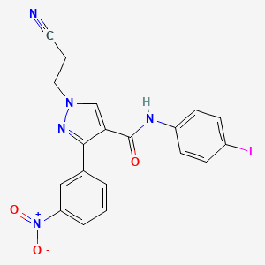 1-(2-cyanoethyl)-N-(4-iodophenyl)-3-(3-nitrophenyl)pyrazole-4-carboxamide