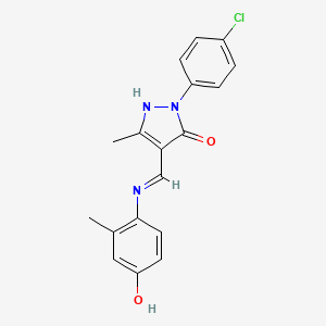 2-(4-chlorophenyl)-4-{[(4-hydroxy-2-methylphenyl)amino]methylene}-5-methyl-2,4-dihydro-3H-pyrazol-3-one