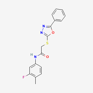 N-(3-fluoro-4-methylphenyl)-2-[(5-phenyl-1,3,4-oxadiazol-2-yl)thio]acetamide