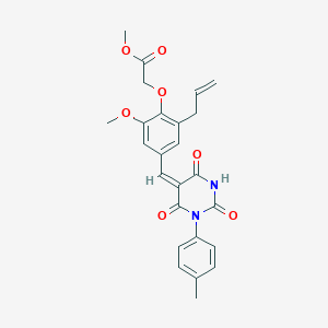 methyl [2-methoxy-4-{(E)-[1-(4-methylphenyl)-2,4,6-trioxotetrahydropyrimidin-5(2H)-ylidene]methyl}-6-(prop-2-en-1-yl)phenoxy]acetate