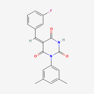 (5E)-1-(3,5-dimethylphenyl)-5-[(3-fluorophenyl)methylidene]-1,3-diazinane-2,4,6-trione