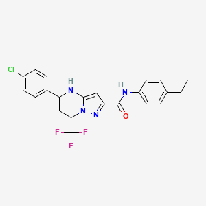 5-(4-chlorophenyl)-N-(4-ethylphenyl)-7-(trifluoromethyl)-4,5,6,7-tetrahydropyrazolo[1,5-a]pyrimidine-2-carboxamide