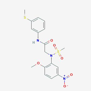 N~2~-(2-methoxy-5-nitrophenyl)-N~2~-(methylsulfonyl)-N~1~-[3-(methylthio)phenyl]glycinamide