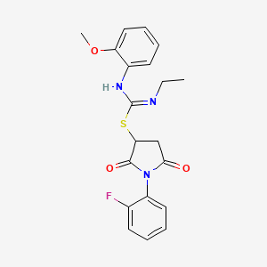 1-(2-fluorophenyl)-2,5-dioxo-3-pyrrolidinyl N-ethyl-N'-(2-methoxyphenyl)imidothiocarbamate