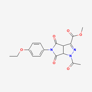 methyl 1-acetyl-5-(4-ethoxyphenyl)-4,6-dioxo-1,3a,4,5,6,6a-hexahydropyrrolo[3,4-c]pyrazole-3-carboxylate