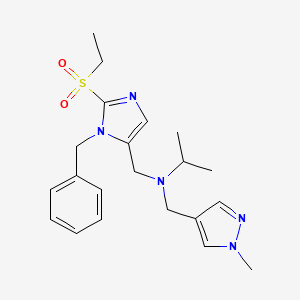 N-{[1-benzyl-2-(ethylsulfonyl)-1H-imidazol-5-yl]methyl}-N-[(1-methyl-1H-pyrazol-4-yl)methyl]-2-propanamine