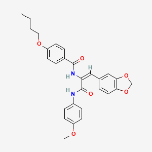 N-(2-(1,3-benzodioxol-5-yl)-1-{[(4-methoxyphenyl)amino]carbonyl}vinyl)-4-butoxybenzamide