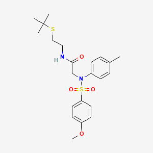 molecular formula C22H30N2O4S2 B5192199 N~1~-[2-(tert-butylthio)ethyl]-N~2~-[(4-methoxyphenyl)sulfonyl]-N~2~-(4-methylphenyl)glycinamide 