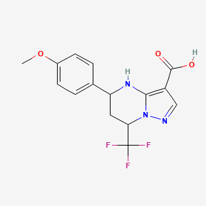 5-(4-methoxyphenyl)-7-(trifluoromethyl)-4,5,6,7-tetrahydropyrazolo[1,5-a]pyrimidine-3-carboxylic acid