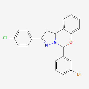 5-(3-bromophenyl)-2-(4-chlorophenyl)-1,10b-dihydropyrazolo[1,5-c][1,3]benzoxazine