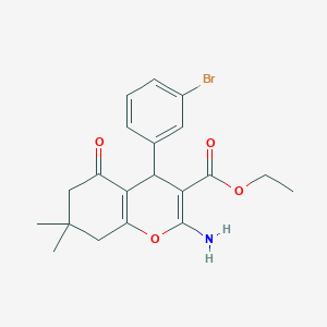 molecular formula C20H22BrNO4 B5192241 ethyl 2-amino-4-(3-bromophenyl)-7,7-dimethyl-5-oxo-5,6,7,8-tetrahydro-4H-chromene-3-carboxylate 