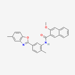 3-methoxy-N-[2-methyl-5-(5-methyl-1,3-benzoxazol-2-yl)phenyl]naphthalene-2-carboxamide