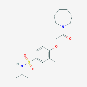 molecular formula C18H28N2O4S B5192295 4-[2-(1-azepanyl)-2-oxoethoxy]-N-isopropyl-3-methylbenzenesulfonamide CAS No. 5502-25-0