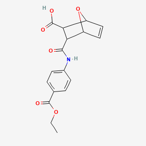 3-{[4-(ETHOXYCARBONYL)ANILINO]CARBONYL}-7-OXABICYCLO[2.2.1]HEPT-5-ENE-2-CARBOXYLIC ACID