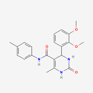 molecular formula C21H23N3O4 B5192329 4-(2,3-dimethoxyphenyl)-6-methyl-N-(4-methylphenyl)-2-oxo-1,2,3,4-tetrahydro-5-pyrimidinecarboxamide 