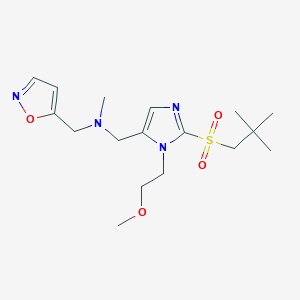 molecular formula C17H28N4O4S B5192336 1-[2-[(2,2-dimethylpropyl)sulfonyl]-1-(2-methoxyethyl)-1H-imidazol-5-yl]-N-(5-isoxazolylmethyl)-N-methylmethanamine 