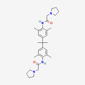 N-[4-[2-[3,5-dimethyl-4-[(2-pyrrolidin-1-ylacetyl)amino]phenyl]propan-2-yl]-2,6-dimethylphenyl]-2-pyrrolidin-1-ylacetamide