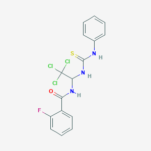 N-{1-[(anilinocarbothioyl)amino]-2,2,2-trichloroethyl}-2-fluorobenzamide