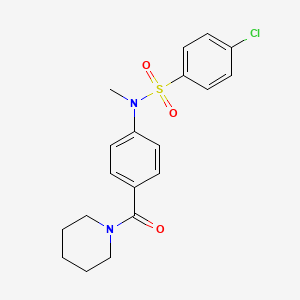 4-chloro-N-methyl-N-[4-(1-piperidinylcarbonyl)phenyl]benzenesulfonamide