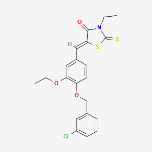 5-{4-[(3-chlorobenzyl)oxy]-3-ethoxybenzylidene}-3-ethyl-2-thioxo-1,3-thiazolidin-4-one