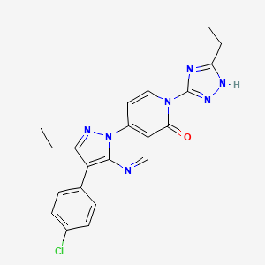 3-(4-chlorophenyl)-2-ethyl-7-(5-ethyl-4H-1,2,4-triazol-3-yl)pyrazolo[1,5-a]pyrido[3,4-e]pyrimidin-6(7H)-one