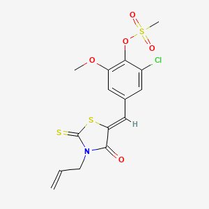 4-[(3-allyl-4-oxo-2-thioxo-1,3-thiazolidin-5-ylidene)methyl]-2-chloro-6-methoxyphenyl methanesulfonate