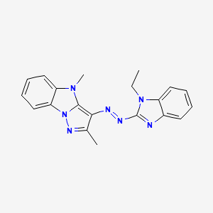 molecular formula C20H19N7 B5192539 3-[(1-ethyl-1H-benzimidazol-2-yl)diazenyl]-2,4-dimethyl-4H-pyrazolo[1,5-a]benzimidazole 