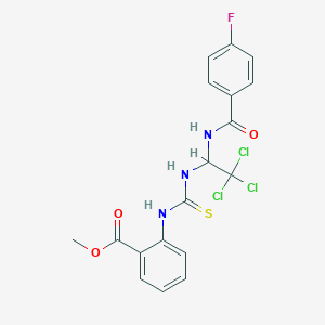 methyl 2-{[({2,2,2-trichloro-1-[(4-fluorobenzoyl)amino]ethyl}amino)carbonothioyl]amino}benzoate