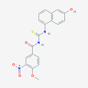 N-{[(6-hydroxy-1-naphthyl)amino]carbonothioyl}-4-methoxy-3-nitrobenzamide