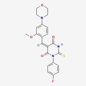 1-(4-fluorophenyl)-5-[2-methoxy-4-(4-morpholinyl)benzylidene]-2-thioxodihydro-4,6(1H,5H)-pyrimidinedione