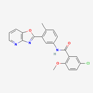 molecular formula C21H16ClN3O3 B5192646 5-chloro-2-methoxy-N-(4-methyl-3-[1,3]oxazolo[4,5-b]pyridin-2-ylphenyl)benzamide 