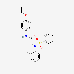 molecular formula C24H26N2O4S B5192663 N~2~-(2,4-dimethylphenyl)-N~1~-(4-ethoxyphenyl)-N~2~-(phenylsulfonyl)glycinamide 