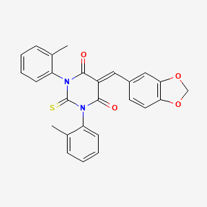 5-(1,3-benzodioxol-5-ylmethylene)-1,3-bis(2-methylphenyl)-2-thioxodihydro-4,6(1H,5H)-pyrimidinedione